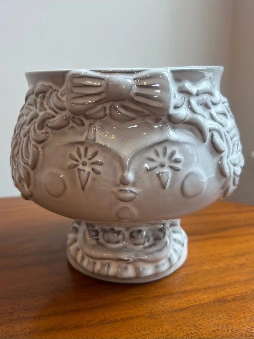 Jonathan Adler Utopia Clowns 2 Sided Face Ceramic Vase RARE